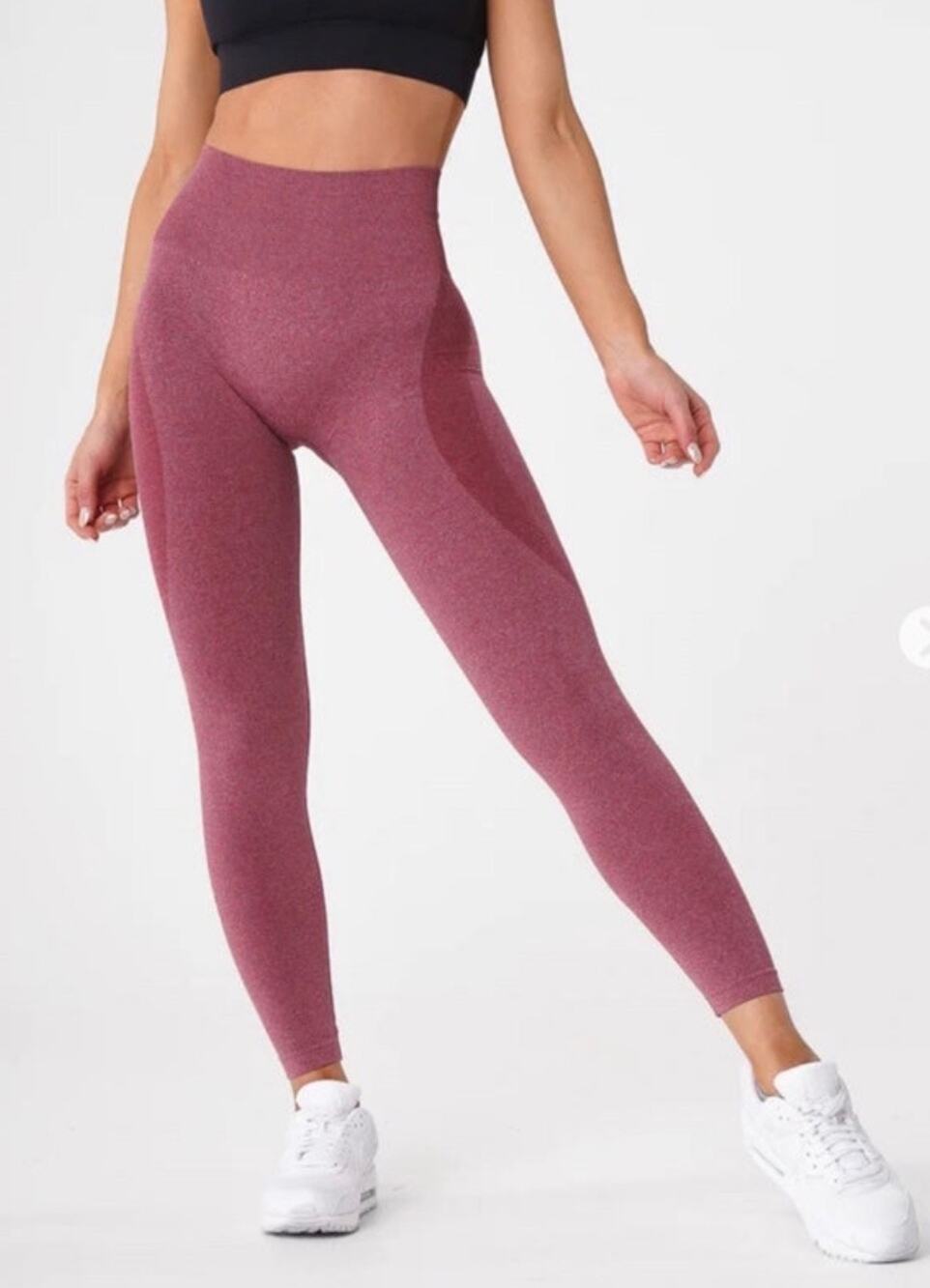 NWT NVGTN Pink Contour Seamless High Waisted Activewear Gym Leggings Size XL